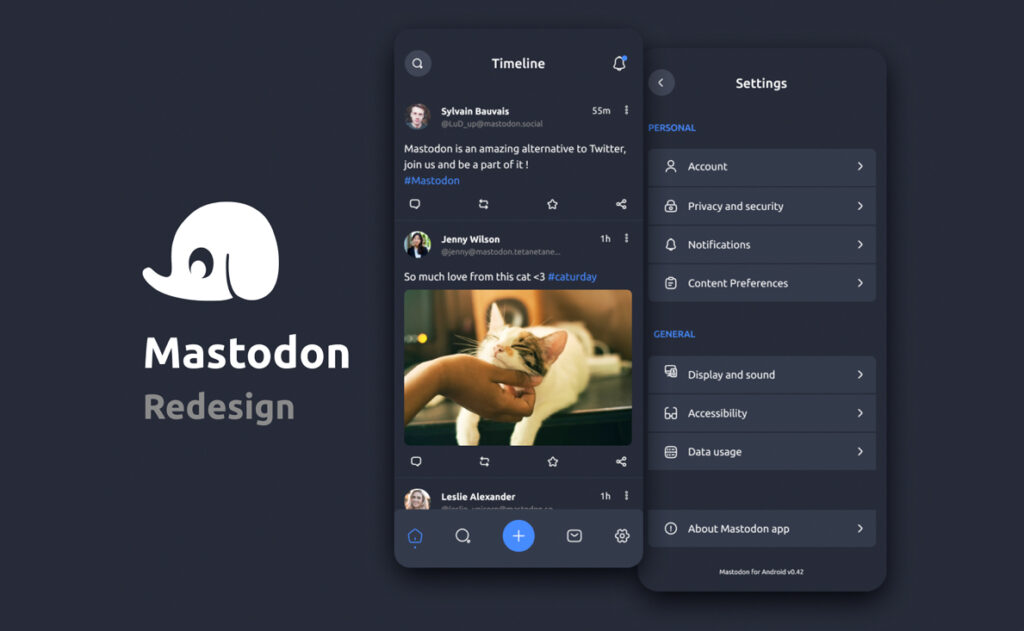 Apariencia de la app Mastodon